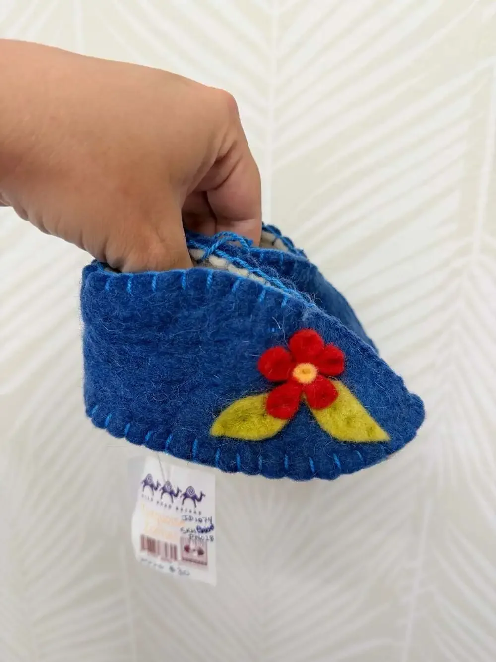 Silk Road Bazaar Turquoise Zooties Felt Wool Flower Baby Booties 0-12 Months